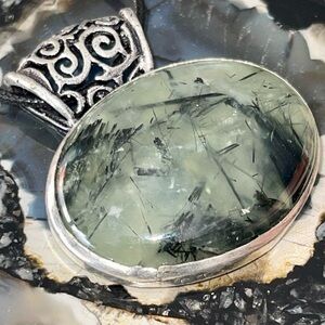 Beautiful Yellow Green Prehnite Pendant 2”